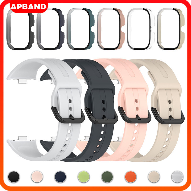 【เคส+สาย】ปกกระจกนิรภัย สายซิลิโคน for Amazfit bip 6 สายยางกีฬาอ่อน ฝาครอบแข็ง วัสดุ PC for Amazfit bip 6
