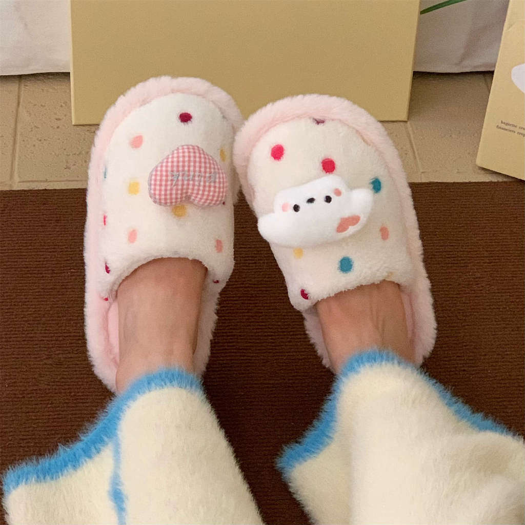 รองเท้าแตะผ้าฝ้ายสไตล์ใหม่ ใส่แล้วสบาย เหมาะสำหรับเด็กนักเรียนและสตรี ดูน่ารักในฤดูหนาว