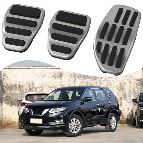 Car Manual Brake Pedal Gas Accelerator Pedal Pad Kit Silver Clay