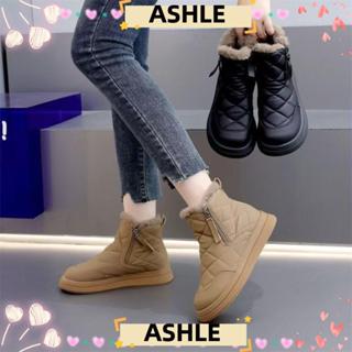 รองเท้าบูทหิมะสำหรับผู้หญิง แบบหุ้มข้อ อบอุ่นในฤดูหนาว สไตล์…