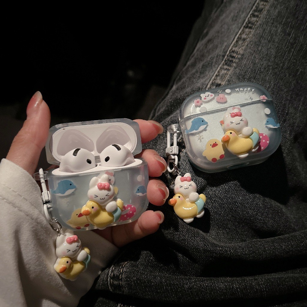 เป็ดกระต่าย เคสหูฟัง 1/2/gen2 เคสใสการ์ตูนนูน Airpods เคสหูฟังบลูทูธ เคสหูฟังไร้สาย pro pro2  gen ge