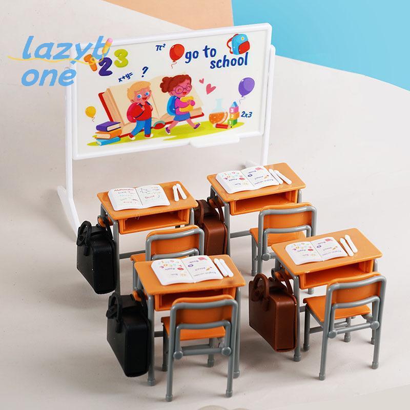 LZ-t] 1:12 Dollhouse Miniature จําลองห้องเรียนโต๊ะหนังสือกระเป๋าเฟอร์นิเจอร์ Home Model Decor ตุ๊กตาเครื่องใช้ในบ้าน [ใหม่]