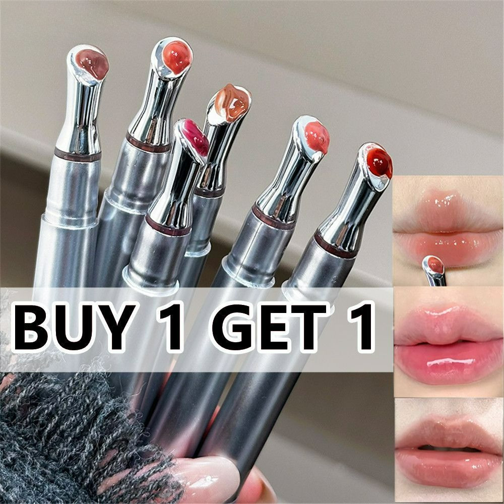 【ซื้อ 1 แถม 1】6 สี Lip Tint ติดทนนาน ลิปกลอส กันน้ําคริสตัล Doodle ลิปกลอสกระจกลิปสติก