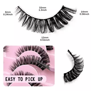 5 คู่ขนตาปลอม/กล่อง Eyelash Extension D ม้วน DIY Reuse ที่บ้านคริสต์มาสฮาโลวีนเวทีแต่งหน้า ขนตาปลอม 3D อ่อนนุ่มแล