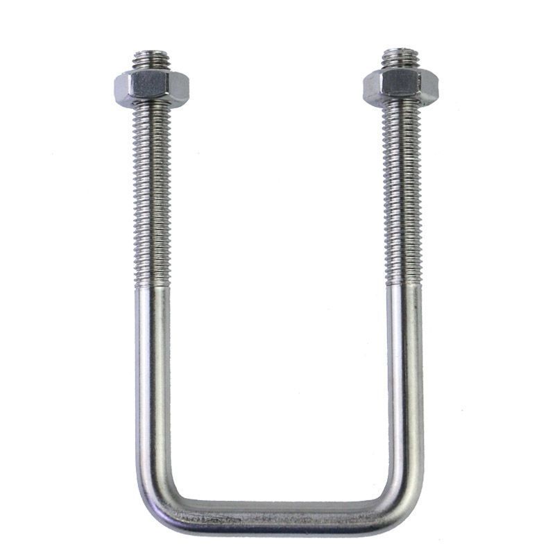 304 Square M6M8M10 สแตนเลสสตีลมาตรฐานแห่งชาติ U-Shaped สกรูมุมขวา U-Shaped Tube Clamp ท่อ Clamp Hoop