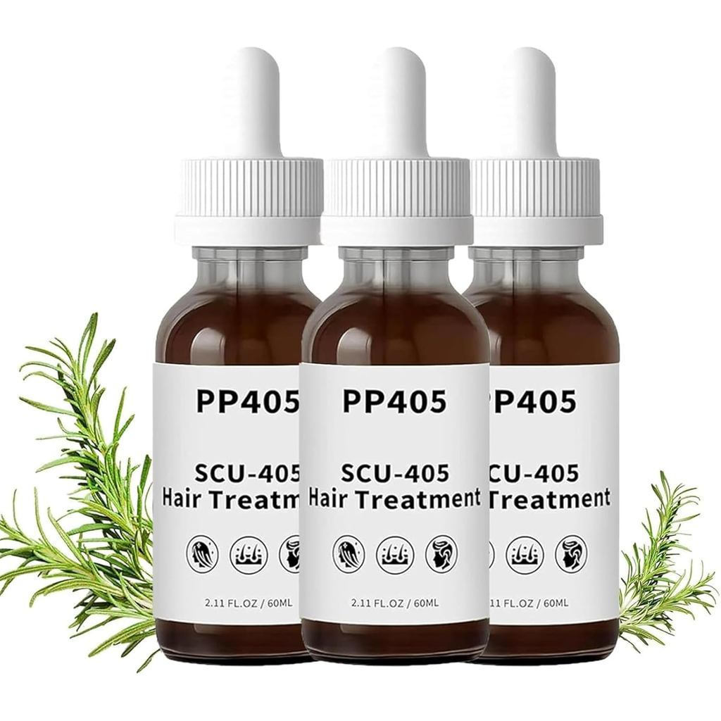 เซรั่มบำรุงเส้นผมและหนังศีรษะ PP405 SCU-405 น้ำมันปลูกผม กันผมร่วง ซึมซาบเร็ว ไม่มัน 60ml