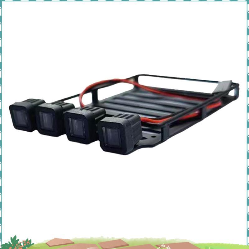 Uejfrdkuwg RC แร็คหลังคารถกระเป๋าเดินทางพร้อมสปอตไลท์สําหรับ SCX24 1/24 RC Crawler รถ SCX24 AXI00002