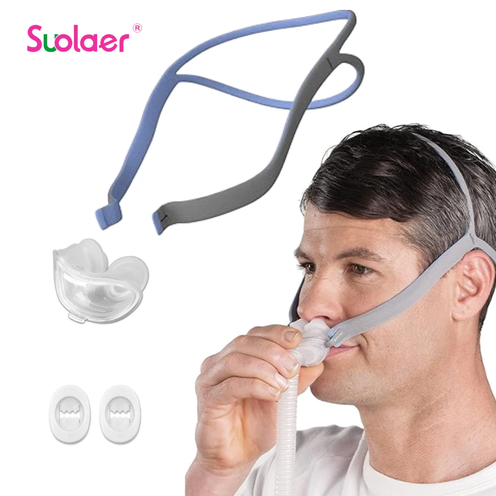 Suolaer ResMed AirFit P10 หมอนจมูกเบาะรวมหมวกสายรัด CPAP Reuse อุปกรณ์เสริม