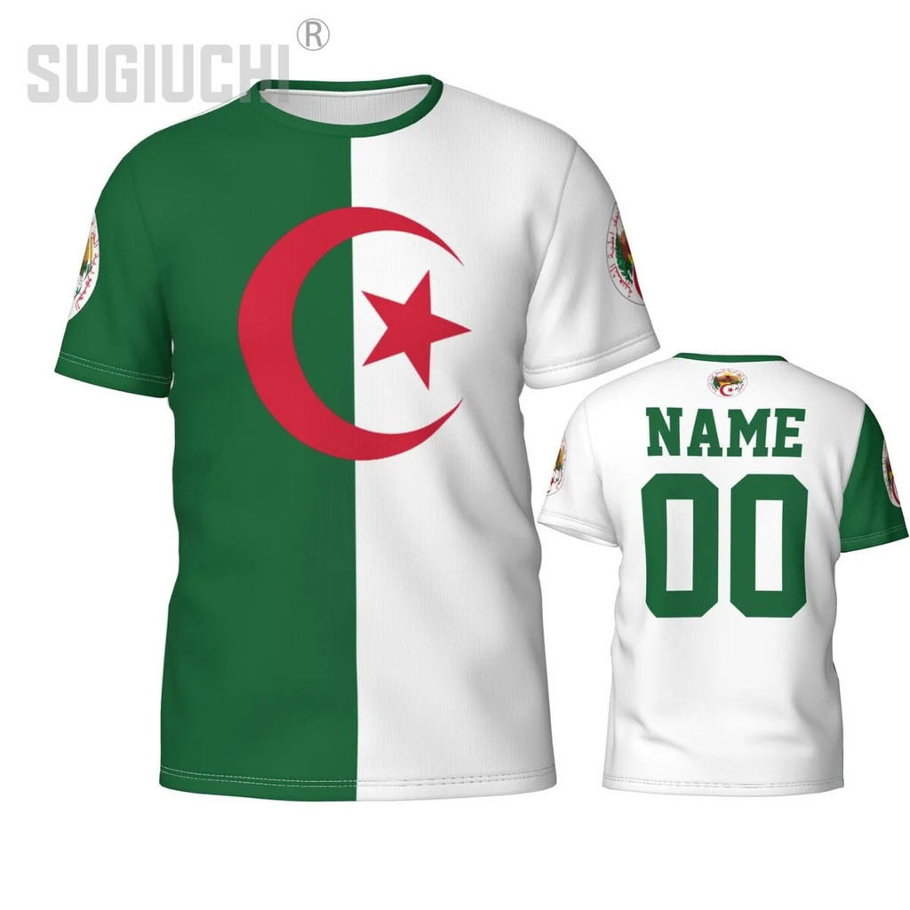 2025 ใหม่ AdultCustom ชื่อหมายเลข Algeria ธงสัญลักษณ์ jersey 3D เสื้อยืดเสื้อผ้าสําหรับผู้ชายผู้หญิง