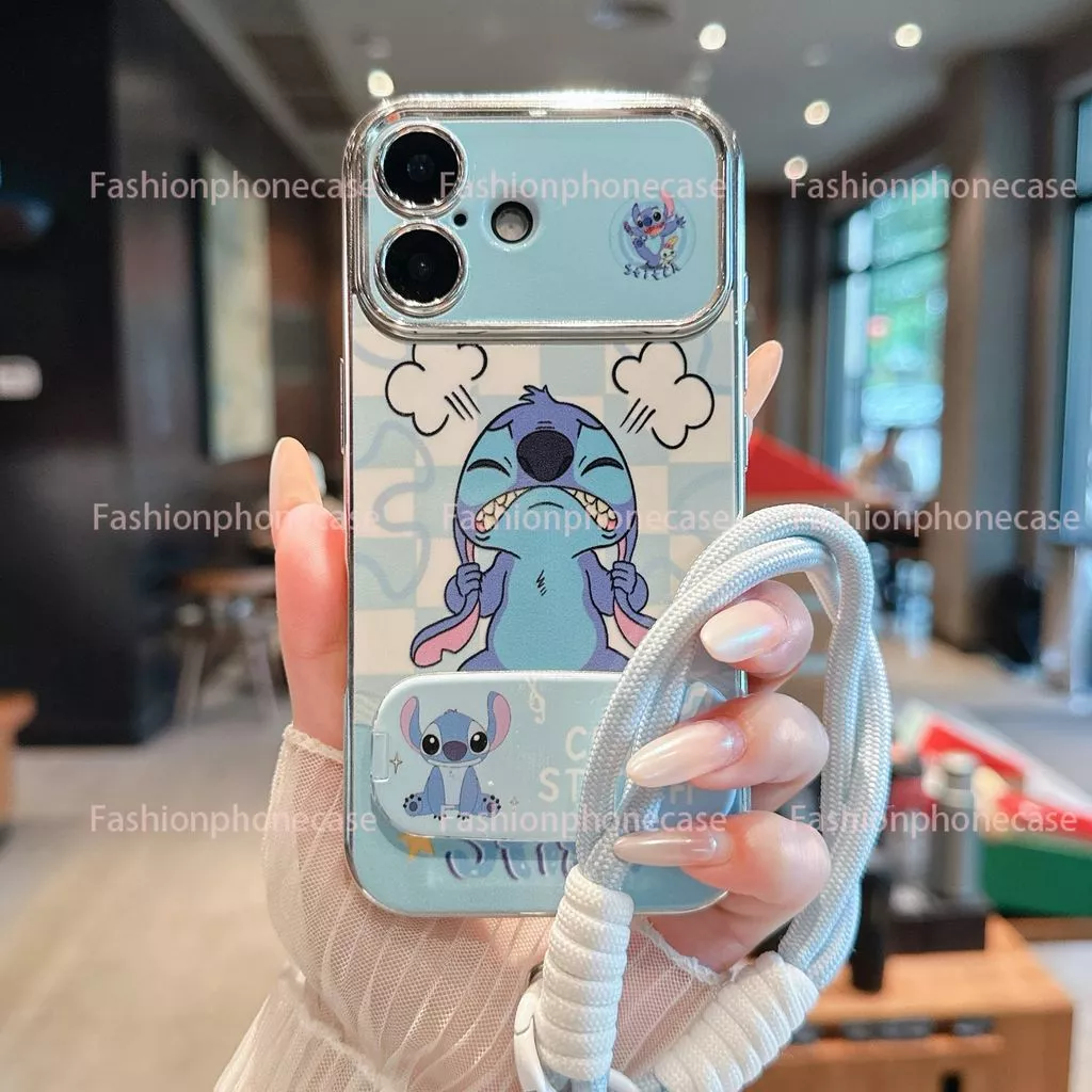 เคสมือถือสำหรับ iPhone 17 16 15 14 13 12 11 PRO MAX หน้าต่างเลนส์ใหญ่ พร้อมสายคล้องมือกันกระแทก HX6DSC0269