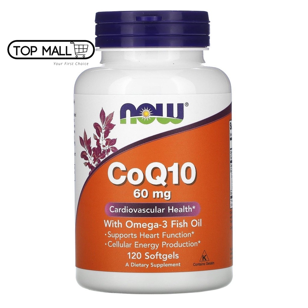 NOW Foods, CoQ10 with Omega-3 Fish Oil, 60 mg, 120 Softgels