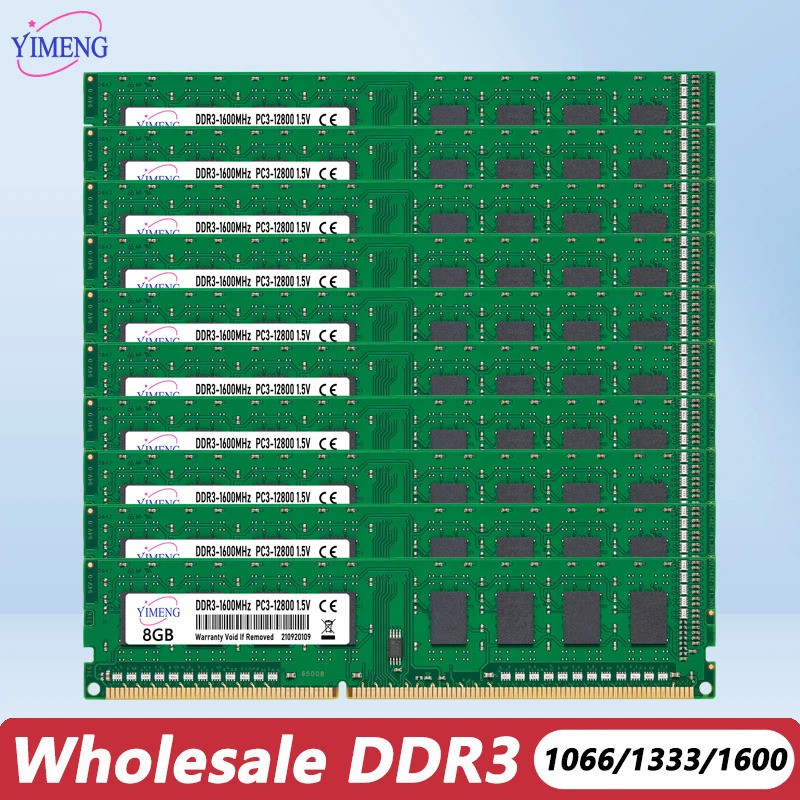 ขายส่ง 10pcs Ddr3 2gb 4gb 8gb หน่วยความจําเดสก์ท็อป Ram Pc3 8500 10600 12800 1.5v 240pin 1066 1333 1