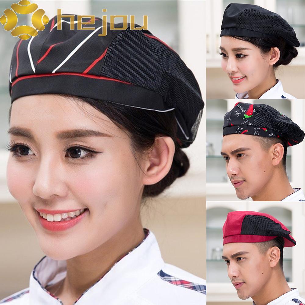 HEJOU Watter Cap Cafe ร้านอาหาร 56-58 ซม.ชุดทํางานระบายอากาศได้ Patchwork Hotel Cook Beret
