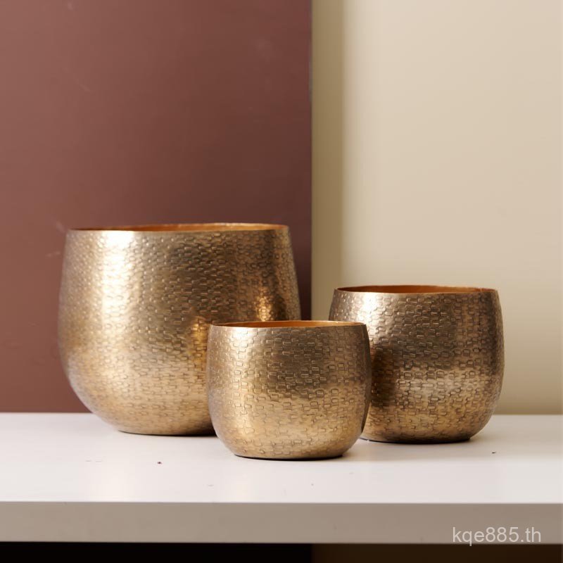 ห้องรุ่นอินเดียค้อนรูปแบบตกแต่งย้อนยุคนําเข้าโรงแรมดอกไม้Wareนําเข้าแจกันกระถางดอกไม้ทองอลูมิเนียมห้