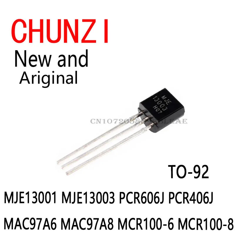 100PCS 13001 13003 R606 R406 606j 406j TO-92 ทรานซิสเตอร์ IC MJE13001 MJE13003 PCR606J PCR406J MAC97