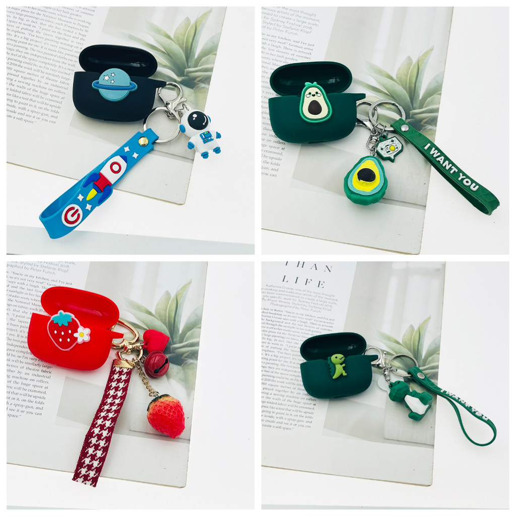 การ์ตูนHearphoneสําหรับHONOR Earbuds X6 /Earbuds 4i/Earbuds A/FreeBudsลิปสติก 2 เคสซิลิโคนพร้อมKeych