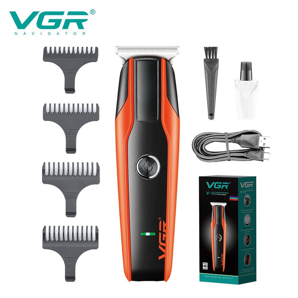หัวน้ํามัน VGR999 Clipper ปัตตาเลี่ยนไฟฟ้าสไตล์ใหม่แกะสลัก USB ชาร์จปัตตาเลี่ยนผมไฟฟ้า Cross-Border 
