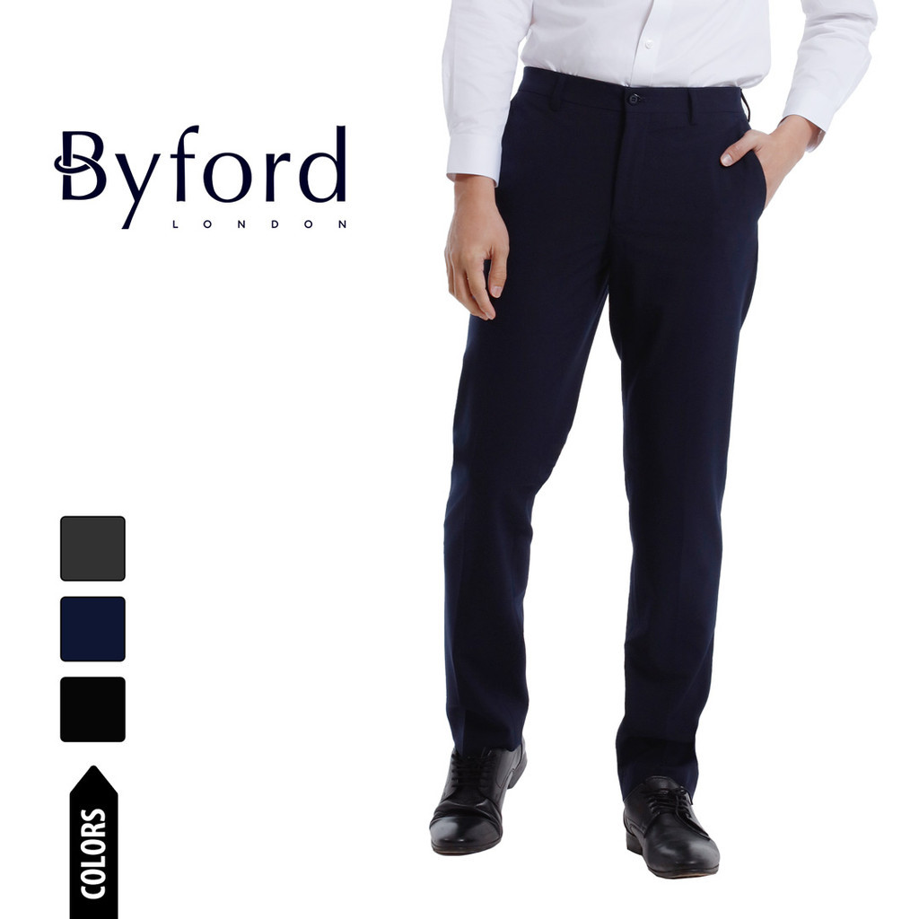 Byford Slack Lelaki Byford Mens Slack Pant Modern Fit Flat Front - Seluar 3125002ก