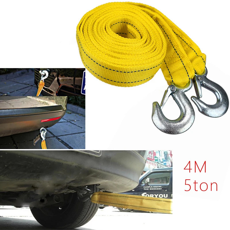 4M สายลากจูงลากจูงลากจูงดึงเชือกสายรัดตะขอ Van Road รถเครื่องมือกู้ภัย Audi Ford สําหรับ Heavy Duty 