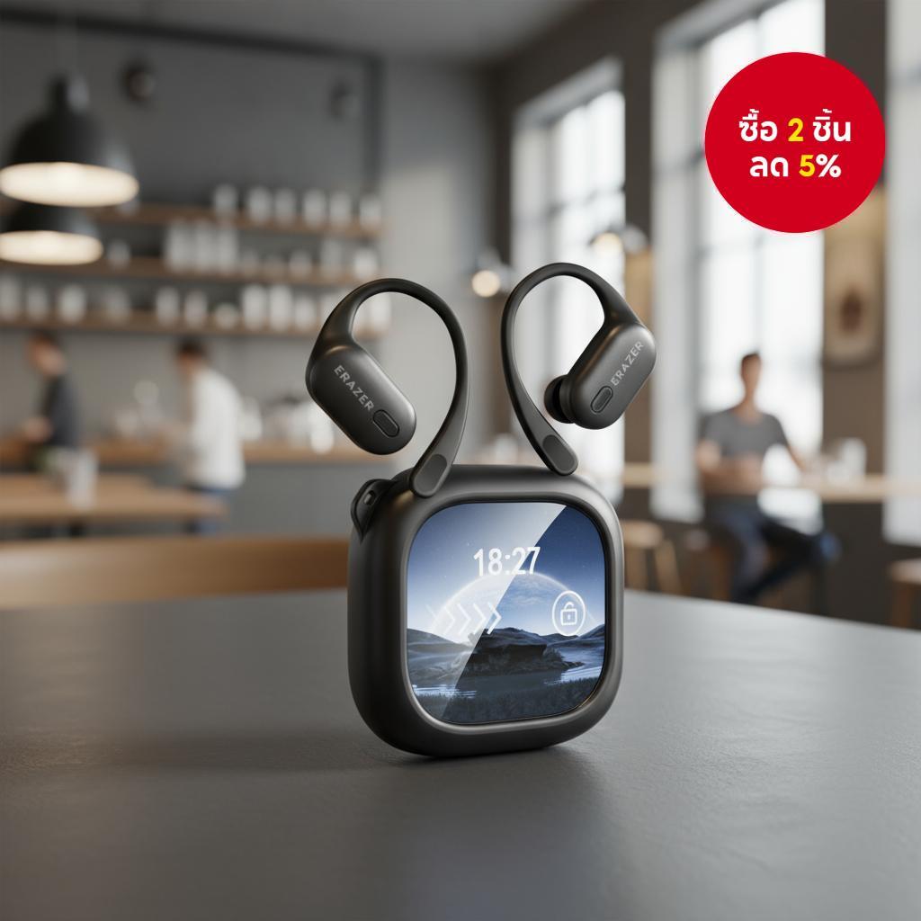 ERAZER XF38 เอียร์บัดแปลภาษาด้วย AI หน้าจอสัมผัส รองรับ 135 ภาษา ดีไซน์แบบเปิดหู กันน้ํา มีไมค์ บลูท