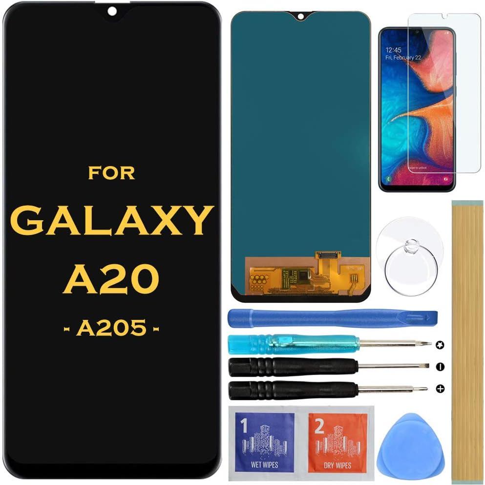 เปลี่ยนหน้าจอจอแสดงผล LCD Touch Digitizer สําหรับ Samsung Galaxy A20 A205 SM-A205F/DS SM-A205U A205F