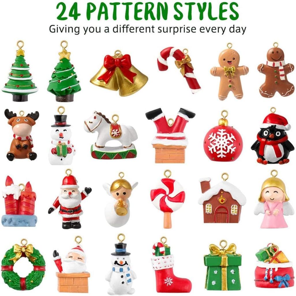 IMIKEYA 2025 Advent Calendar: Mini Christmas Ornaments, Christmas Countdown Advent Calendar Ornament