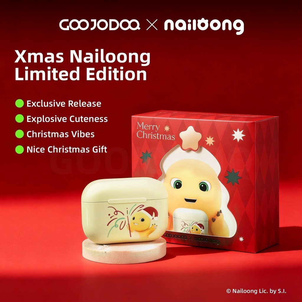 [GOOJODOQ × Nailoong] J206 Bluetooth 5.3 Wireless Sports Headphones Noise Cancelling Christmas Limited Edition