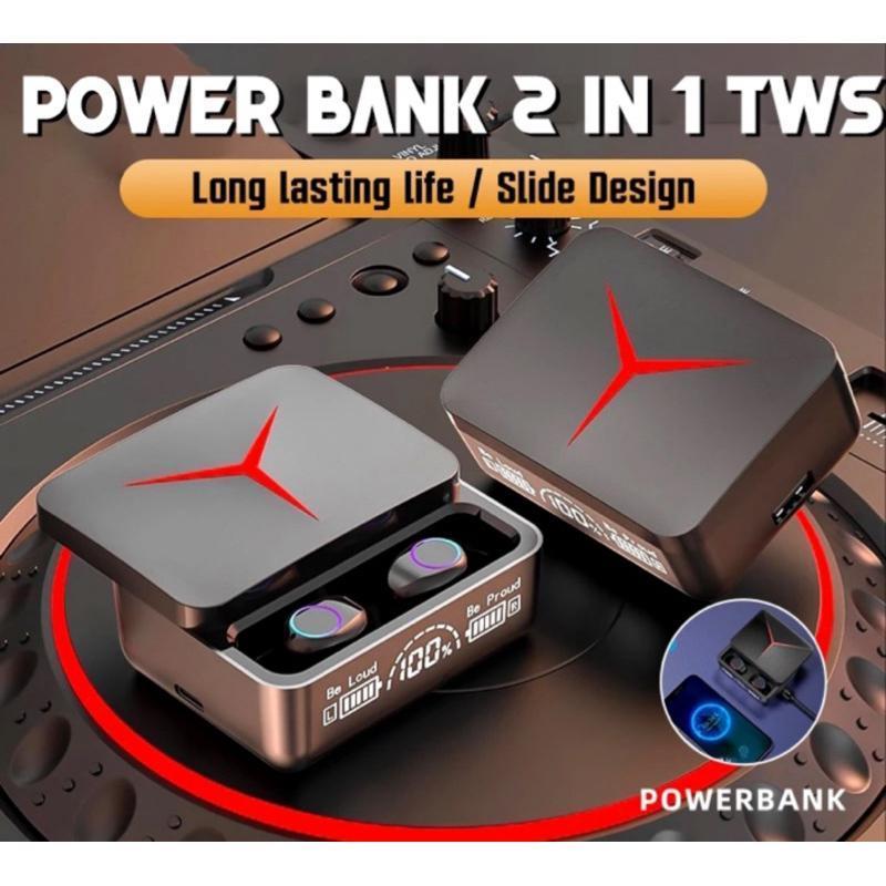 TWS GAMING M90 ชุดหูฟังบลูทูธ v5.2 Pro HD พร้อม Powerbank 1200 mAh หูฟังจอแสดงผล Led ชุดหูฟังไร้สายไ
