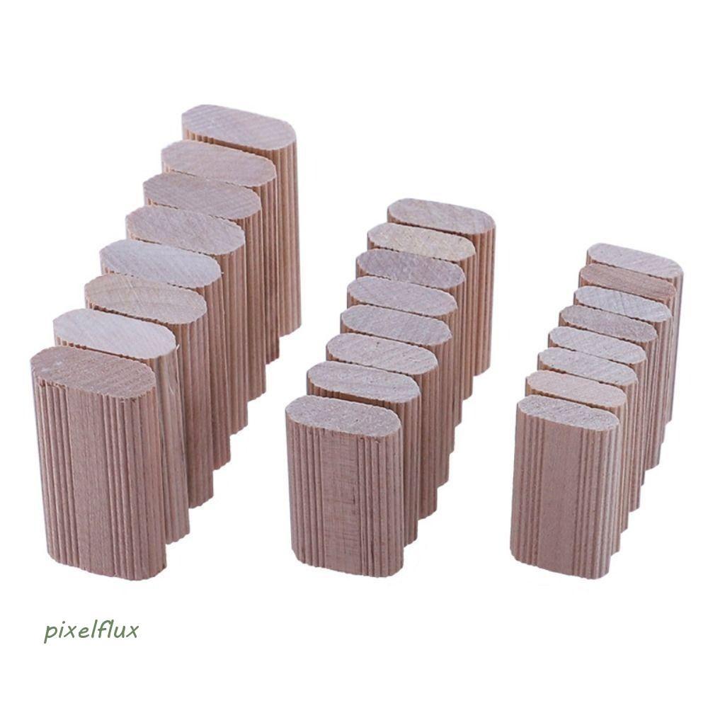 PIXELFLUX 50/100 ชิ้น Domino Tenons, Beech ไม้ DIY เฟอร์นิเจอร์ Splicing Connectors, แบบพกพาช่างไม้ปลั๊กตําแหน่งเครื่องมือบล็อกไม้ Dowel Connectors สําหรับ Woodwork
