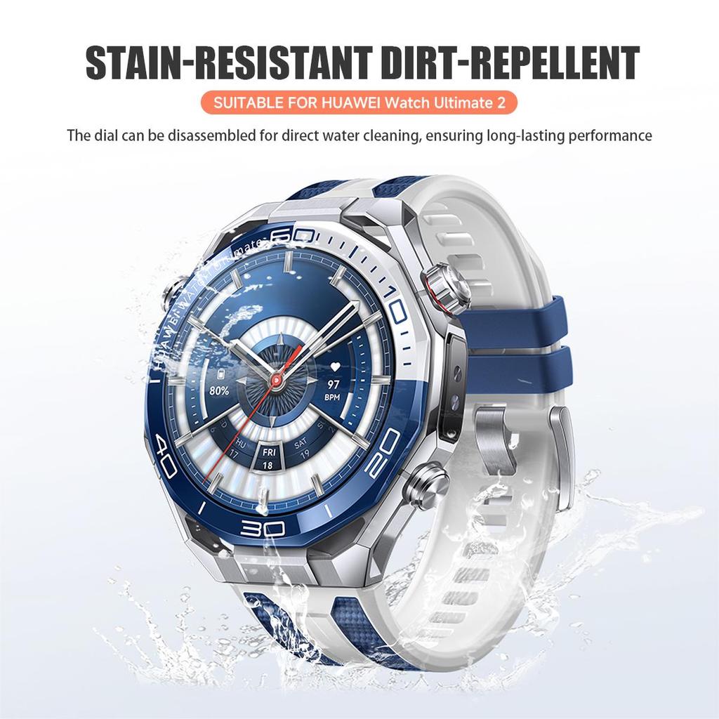 สายซิลิโคนสองสีสำหรับ Huawei Ultimate 2 นุ่มระบายอากาศได้ 22 มม. สายนาฬิกาสำหรับ Huawei Ultimate 2 - รูปที่ 2