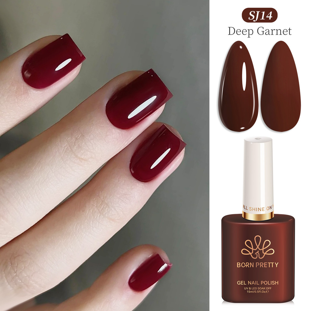 BORN PRETTY Reddish-สีน้ําตาลสีเจลเล็บSuper Bright Varnisกึ่งถาวรฤดูใบไม้ร่วงอินเทรนด์เล็บสําหรับHome DIYเล็บ 15ml