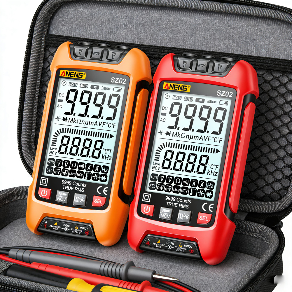 Aneng SZ02 เครื่องทดสอบมัลติมิเตอร์ดิจิทัล ทรานซิสเตอร์ 9999 นับ True RMS ความจุไฟฟ้าอัตโนมัติ ตัวต้