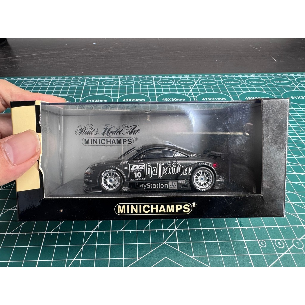 Minichamps 1/43 Audi TT-R DTM 2000 Test Car Model, Black Body with White Racing Car Painting, Galler