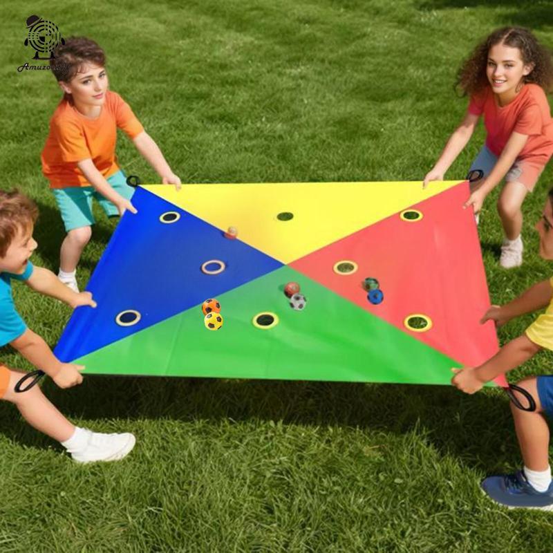 [Amuzocity] Hole Tarp Team Building Game กิจกรรมออกกําลังกาย Group Cooperative ชุดประสานงานทําจากโพล