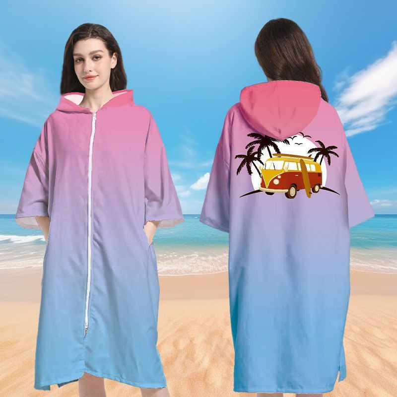 New Product#Beach Towel Bath Towel Absorbent Swimming Bathrobe Quick-Dry Cape Bath Towel Shawl Absor