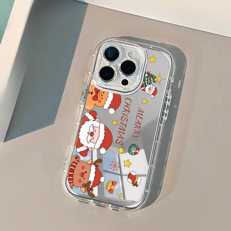 น่ารัก Christmas Man กระจกเคสโทรศัพท์สําหรับ Realme V70 V70S V23 V23i V15 V13 V11 V11S Q5X Q5 Pro Q5