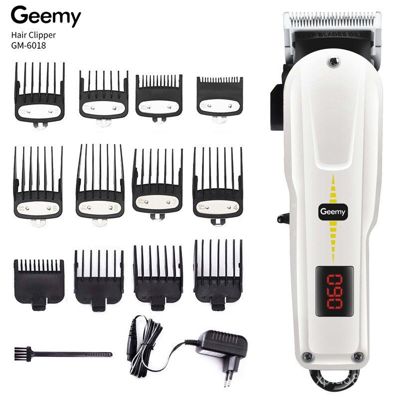 จอแสดงผลดิจิตอล GEEMY ร้านทําผมพิเศษแกะสลักกรรไกรไฟฟ้าผม Clipper น้ํามันหัวไฟฟ้าผม Clipper LCD GM601