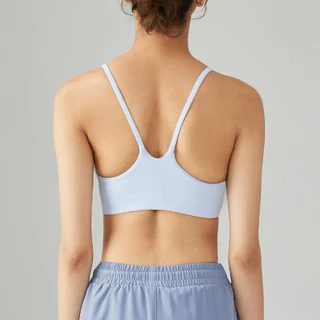 OLALA Sports Bra Thin Strap V-Back Bra with Chest Pads for Running Fitness Yoga