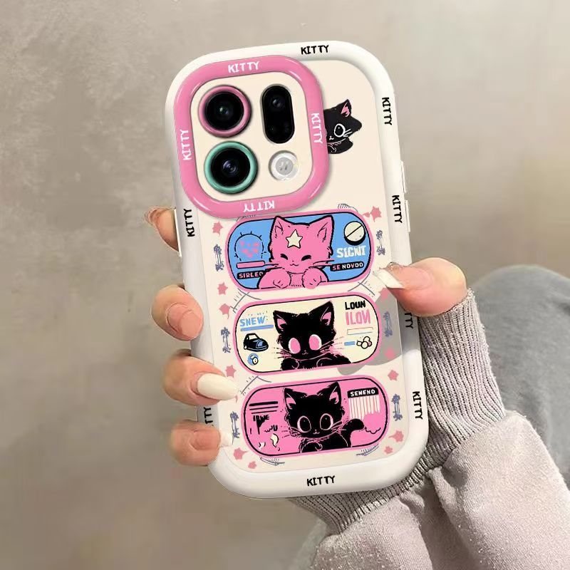 สําหรับ OPPO Find X9 กรณี OPPO Find X9 Pro ตัดเคสโทรศัพท์การ์ตูนอินเทอร์เน็ตสีแดง Anti-Drop Soft Shell ซิลิโคนพัฟป้องกันสมบูรณ์ - รูปที่ 2