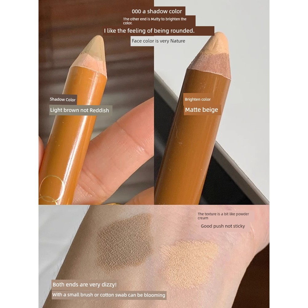 คอนทัวร์ contour stick Ooo Double-Headed Contouring Pen Nose Shadow Highlight Shadow Lying Silkworm 