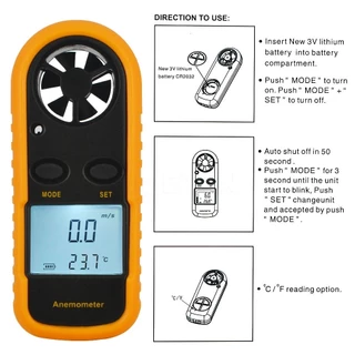 เครื่องวัดอุณหภูมิความเร็วลมดิจิตอล Anemometer