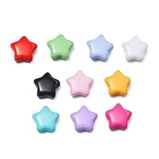 （50ชิ้น/แพ็ค）อะคริลิคห้าแฉกลูกปัดดาวลูกปัดสีลูกกวาด DIY ทำสร้อยข้อมือลูกปัดเครื่องประดับวัสดุอุปกรณ์เสริม