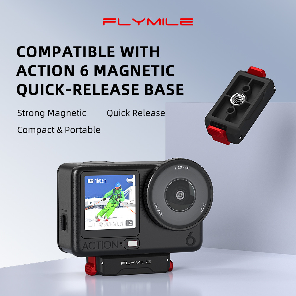 สําหรับ DJI OSMO ACTION 6 ฐานแม่เหล็กแบบปลดเร็ว 1/4 ขายึดอะแดปเตอร์ขยาย DJI Nano อุปกรณ์เสริมสําหรับกล้องกีฬา