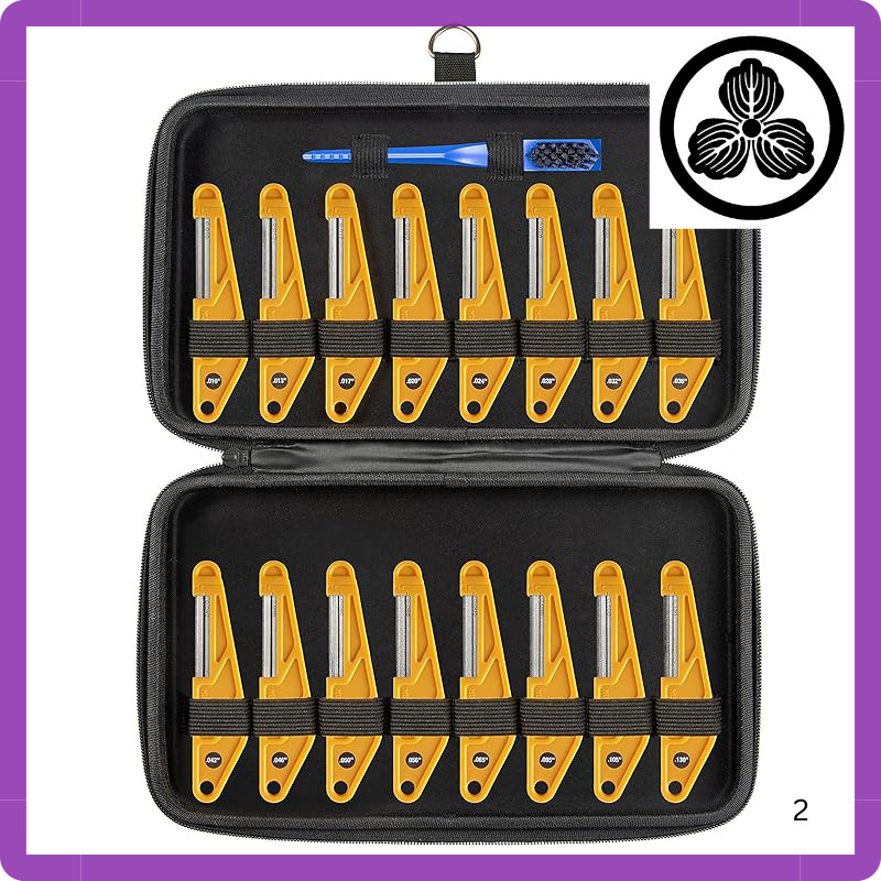MUSIC NOMAD Diamond Coated Nut File Set of 16 .010" to .130 with Case MN676 [Authorized Domestic Pro