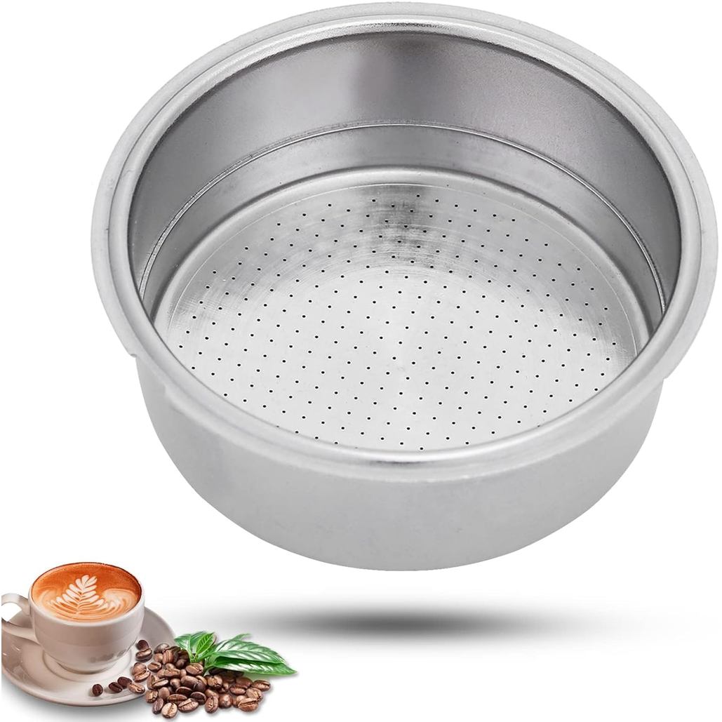 Stainless Steel Coffee Filter, 51mm Double Layer Pressurized Filter Basket Espresso Filter Basket Es