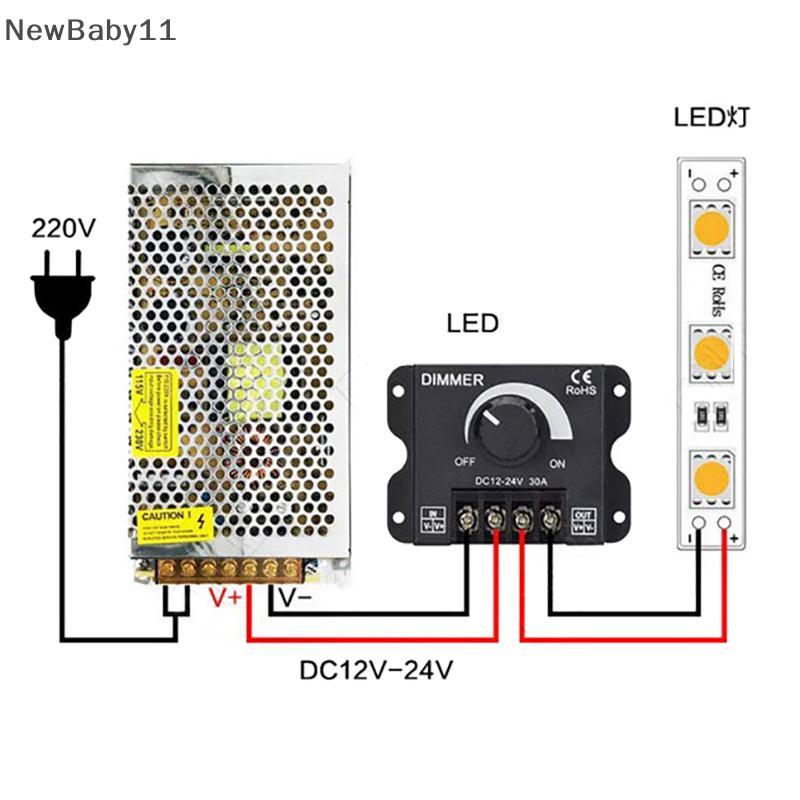 NY DC 12V 24V LED Dimmer สวิทช์ 30A 360W แรงดันไฟฟ้าตัวควบคุมปรับสําหรับ LED Strip โคมไฟ Dimmers NBa