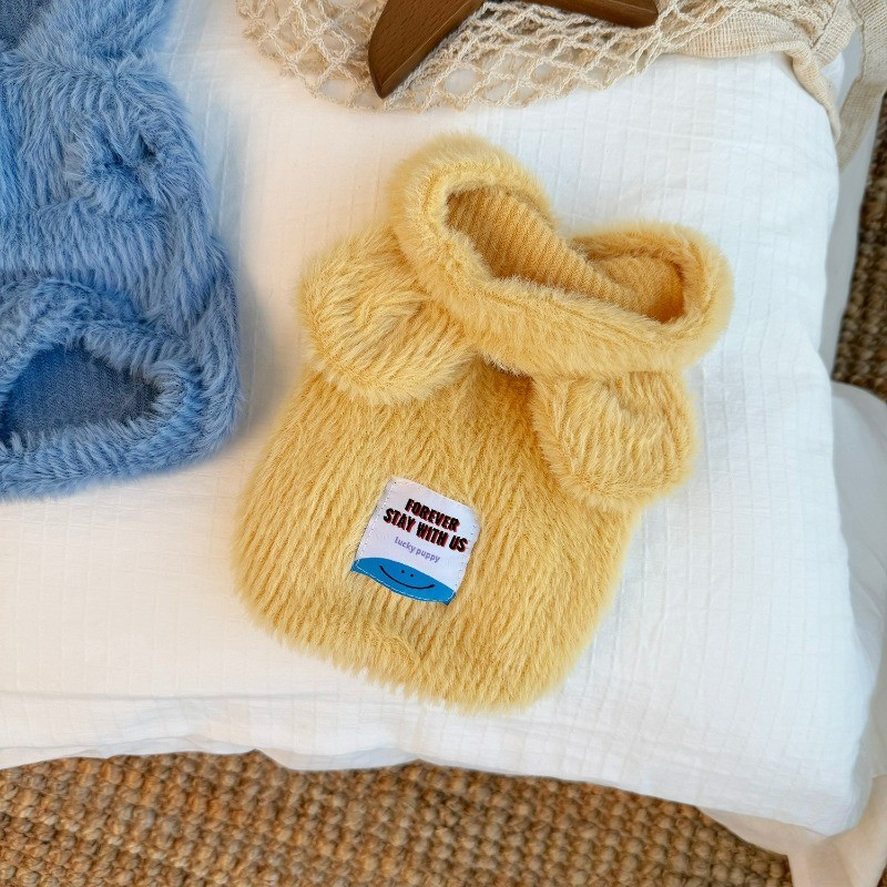 เสื้อฮู้ดสัตว์เลี้ยงน่ารัก ฤดูหนาวสุนัขแมวเสื้อผ้าเสื้อกันหนาวขนแกะที่อบอุ่นพร้อมหมวก ชุดบ้าน สําหรับสัตว์เล็ก - รูปที่ 4