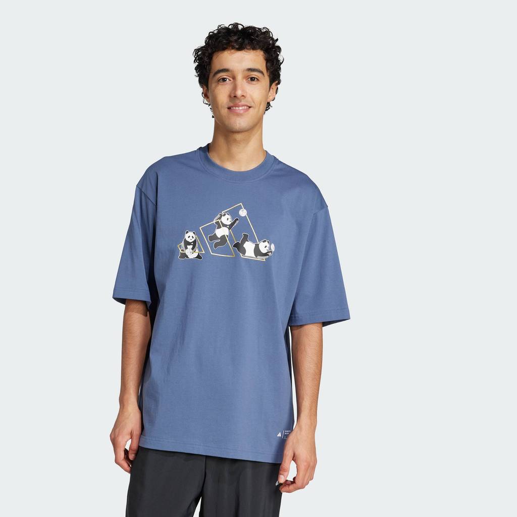 adidas Lifestyle Panda Play Graphic Tee Men Blue JZ3277