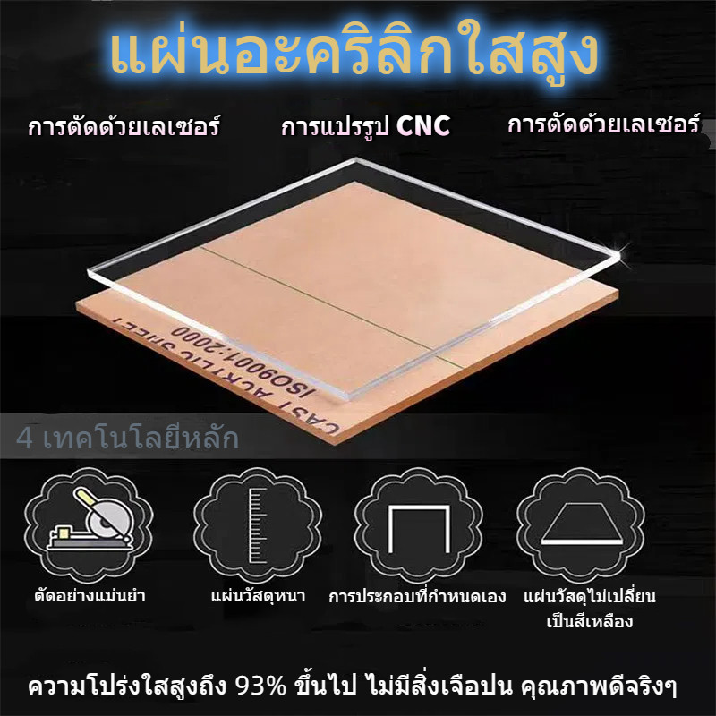 【COD】แผ่นอะคริลิคใส 10mm 30*30 30*60cm ฝาหน้าตู้ลำโพง *แผ่นที่ตัดออกมากว้างยาวอาจขึ้นลง0.1ซม - รูปที่ 5
