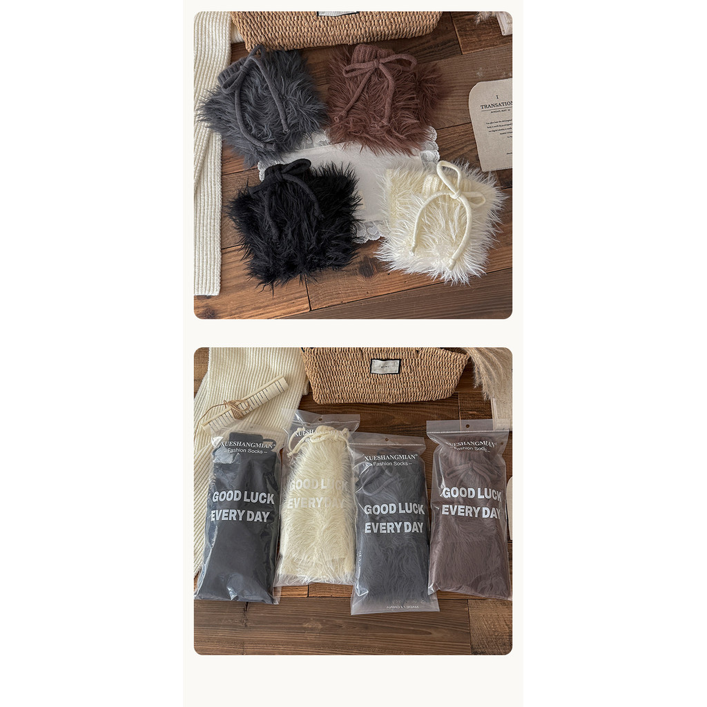 ถุงเท้าแบบตุ๊กตาหนามากสำหรับฤดูหนาว สีน้ำตาลอบอุ่นและแฟชั่น - รูปที่ 7